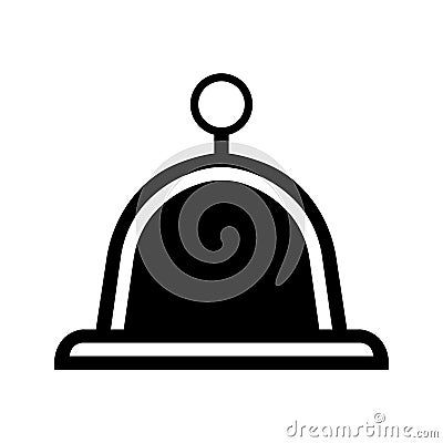 black vector bell icon on white background Vector Illustration