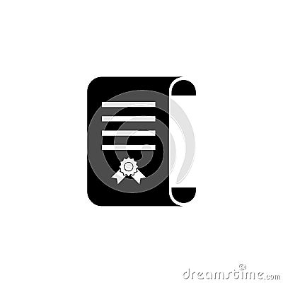 Black vector icon of a certificate document, perfect for web and app user interface Stock Photo
