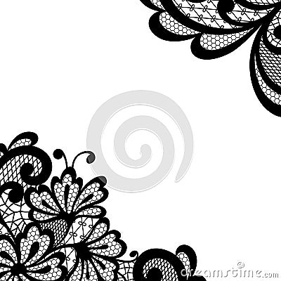 Black vector lace corner Vector Illustration