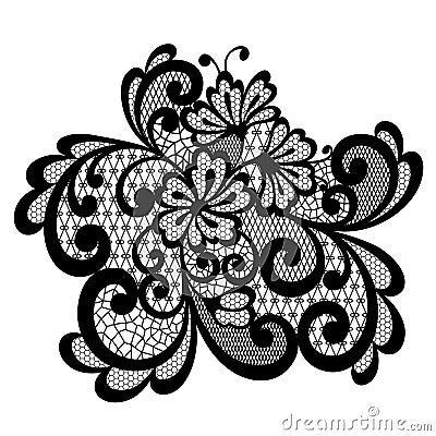 Black vector lace ornament Vector Illustration