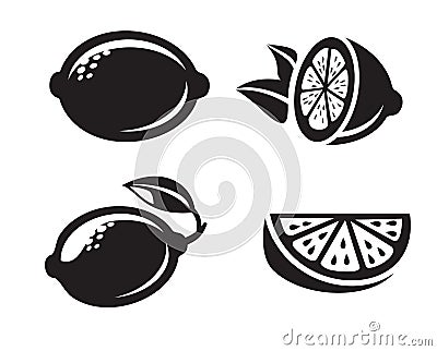 Black vector lemon Vector Illustration