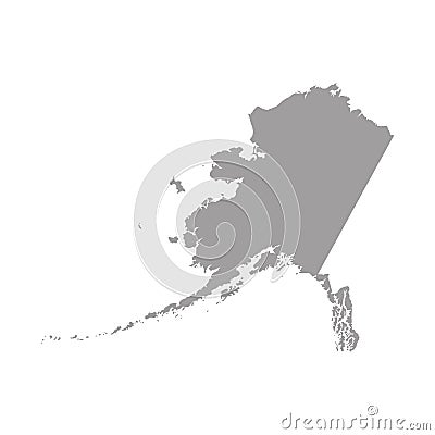 Black vector map of Alaska Vector Illustration