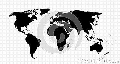 Black vector map of the world Vector Illustration