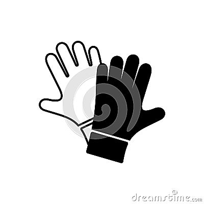 Black vector protective gloves pair icon Vector Illustration