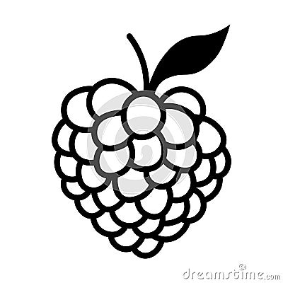 black vector raspberry icon on white background Vector Illustration