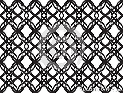 Black vector seamless wavy line pattern Vector Illustration