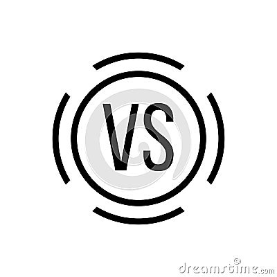 Black versus sign in circle Vector Illustration