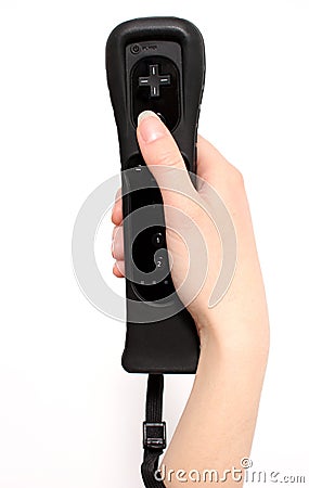 Black Video Game Controller with protective case Editorial Stock Photo