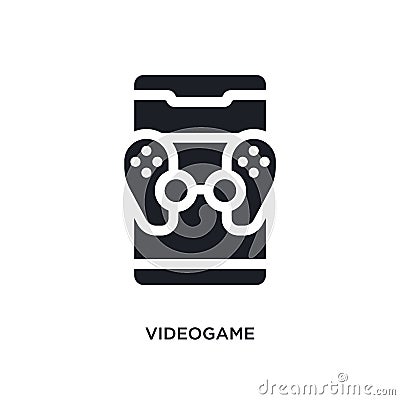 black videogame isolated vector icon. simple element illustration from mobile app concept vector icons. videogame editable logo Vector Illustration