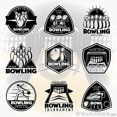 Black Vintage Active Leisure Labels Set Vector Illustration