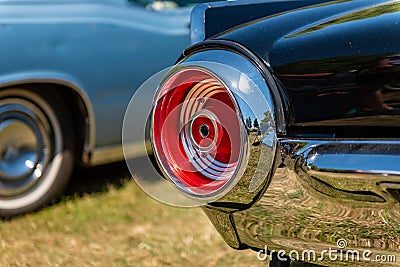 Black vintage American Car rear light Stock Photo