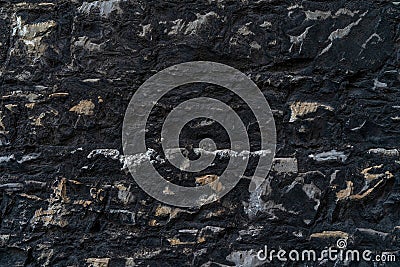 Black vintage rustic brick wall - high quality texture / background Stock Photo