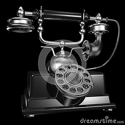 Black vintage telephone Stock Photo