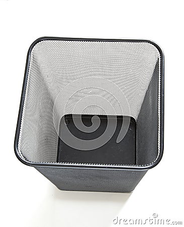 A black waste basket Stock Photo