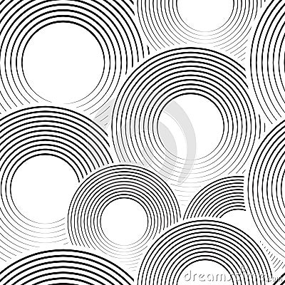 Black Water rings. Sound circle wave effect Vector Illustration