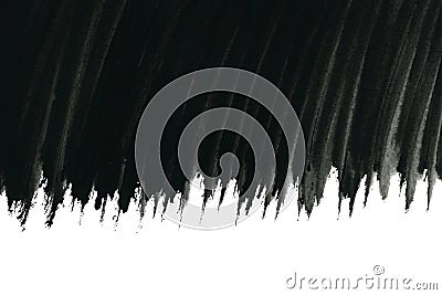 Black watercolor brush strokes Stock Photo