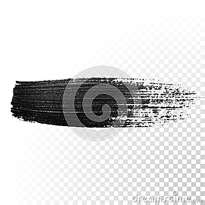 Black watercolor marker brush stroke. Vector oil paint gouache Stock Photo