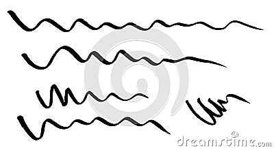 Red curved wave lines drawn with a marker Stock Photo