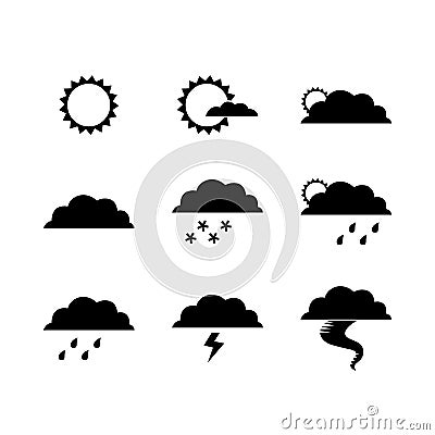 Black weather symbol for banner, general design print and websites. Stock Photo