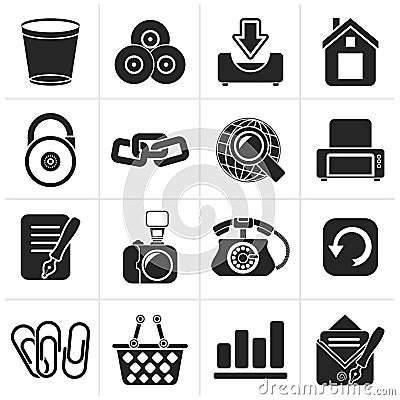 Black Website and internet icons Vector Illustration