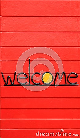 Black welcome sign Stock Photo