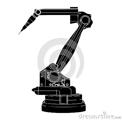 Black welding robot Vector Illustration
