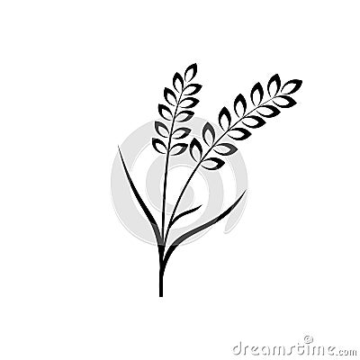 Black Wheat logo Vector Illustration