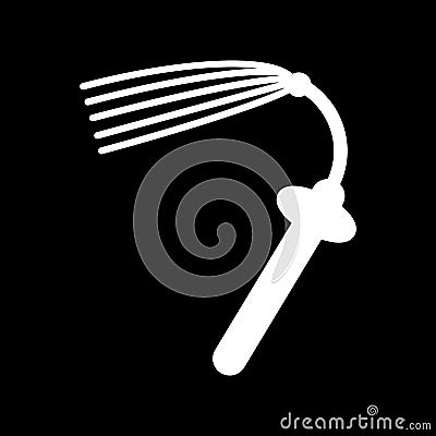 Black whip simple vector icon. Black and white illustration of sex toy for adult. Solid linear icon. Vector Illustration