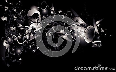 Black and white abstract Vector Illustration