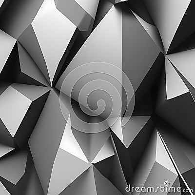 Black white abstract background. Geometric shape. Lines, triangles. 3d effect. Light, glow, shadow. Gradient. Stock Photo
