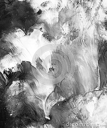 Hand painted black and white abstract background Stock Photo