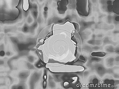 Black and white abstract bokeh image with cubic grid overlay texture. Stock Photo