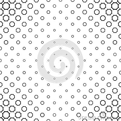 Black and white curved octagon pattern background Vector Illustration