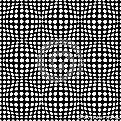 Black and white abstract dotted seamless pattern. Texture with spheres, billowy dots for your designs. Vector Illustration