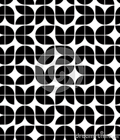 Black and white abstract geometric seamless pattern, contrast re Vector Illustration