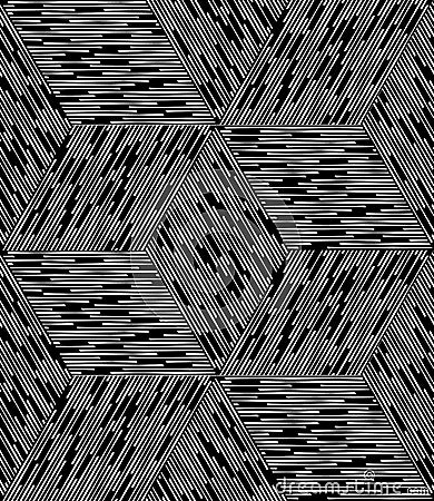 Black and White Abstract Geometric Vector Pattern. Vector Illustration