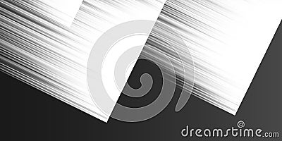 Black and white abstract image design with diagonal, shiny slanted striped patterned overlapping square shapes Vector Illustration
