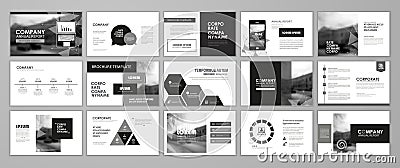 Black and white abstract presentation slide Vector Illustration