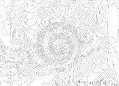 Black and white abstract topographic line contour map background, geographic grid map - cartographic graphic concept. Vector Illustration