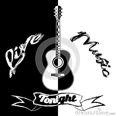 Black and white acoustic poster Stock Photo