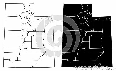 Utah administrative maps Vector Illustration