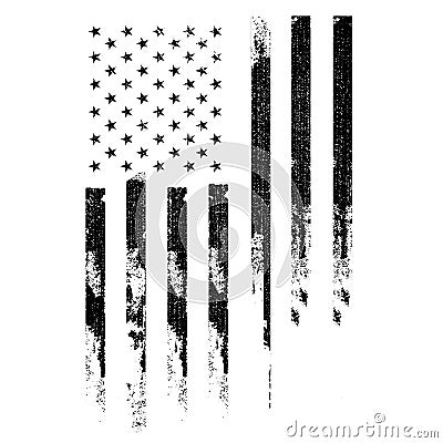 Black and white American flag distressed Stock Photo