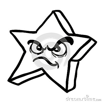 Black and white angry star Stock Photo