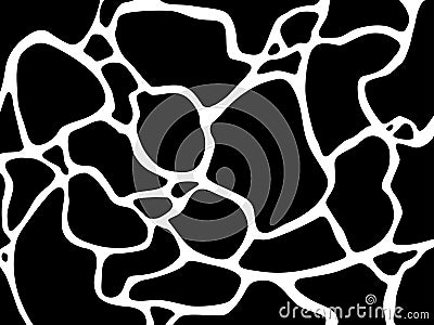 Black and white animal skin texture giraffe pattern print Vector Illustration