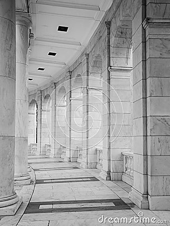 Arches and columns black and white Stock Photo