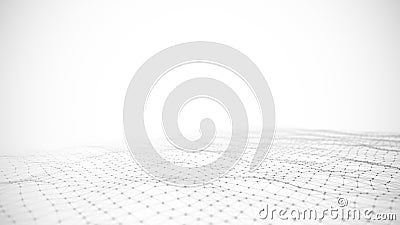 Black and white background with connecting triangulars, dots and lines. Futuristic polygonal background. 3d rendering Stock Photo