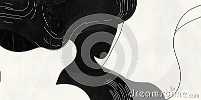 A black and white background with soft, circular shapes that overlap and interact with one another. Stock Photo