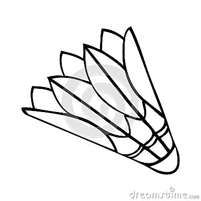 Black and white vector image of a badminton birdie Vector Illustration