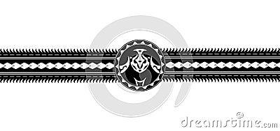 Black and white bracelet tattoo, geometry, isolated Vector Illustration