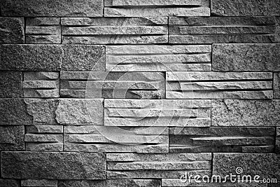 Black white brick block texture Stock Photo